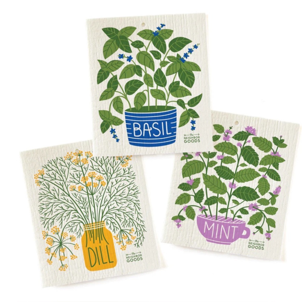 THE NEIGHBORGOODS
Set of 3 Sponge Cloths (Fresh Herbs)